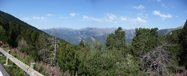 Ordino - Passhöhe Panorama Aussicht nach Westen