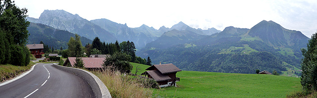 Croix Fry - Westrampe Mitte Pano Landschaft