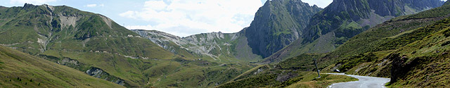 Tourmalet - Westrampe Mitte Blick auf PH Pano