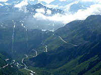 Furka - Westrampe Blick auf Grimsel