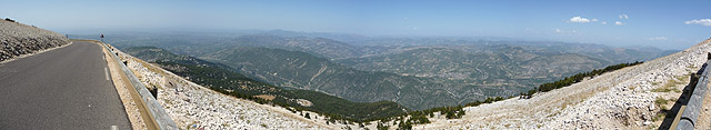 Mont Ventoux - Westrampe oben Panorama breit