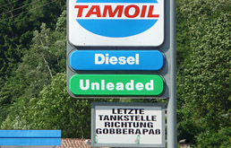 Gobbera - Westrampe Tankstellenschild