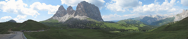 Sella - Nordrampe oben Panorama