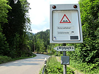 Riedberg - Ostrampe unten Warnschild