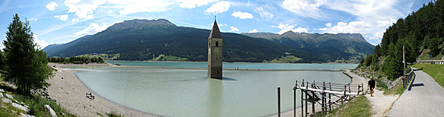 Reschensee - Kirchturm Panorama