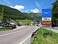 Reschen - Passhöhe Südseite Schild