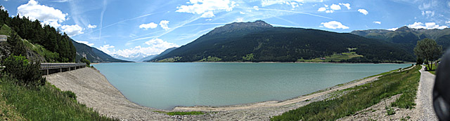 Reschen - Südrampe oben See Pano