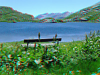 San Bernardino - Passhöhe Bank See 3D