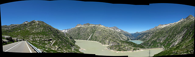 Grimsel - Nordrampe oben Pano beide Seen