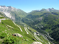 Grimsel - Südrampe Mitte Blick Furka Gletscher