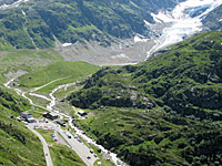 Susten - Westrampe oben Gletscher Unterkunft