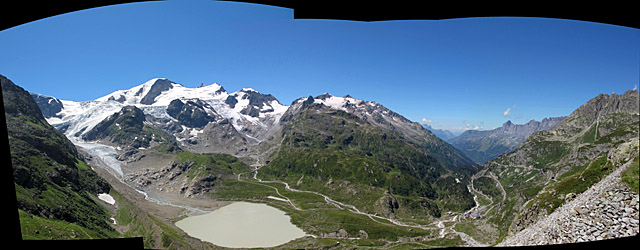 Susten - Westrampe oben Pano bergab See