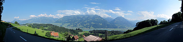 Sarner-See Umfahrung - Norden Pano mit See