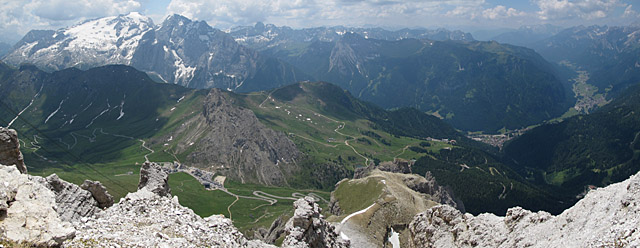 Pordoi - Komplettpanorama von oben