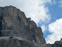 Sella - Südrampe Blick Richtung Sass Pordoi