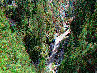 Sottoguda - Blick in Schlucht obere Brücke 3D