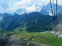 Sass Pordoi - Blick aus Gondel von oben PH Osten