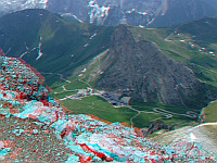 Sass Pordoi - Westseite Blick PH mit Abgrund 3D