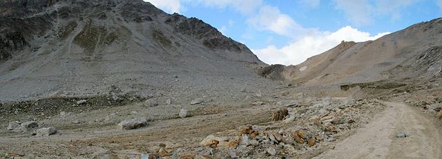 Sommeiller - oben Blick auf letzten Kehren Pano