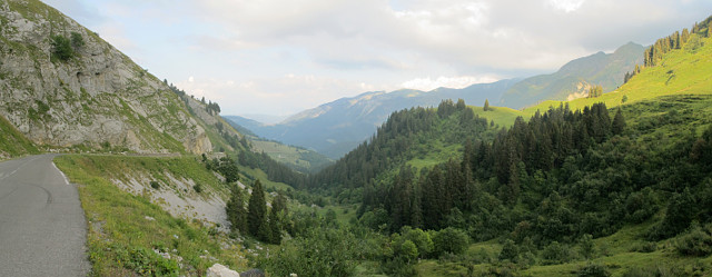 Colombiere - Nordrampe oben Blick ins Tal