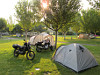 Camping Grand Sol - Zelte und Bikes am Morgen - Ostpyrenäen 2013 - Tag 11