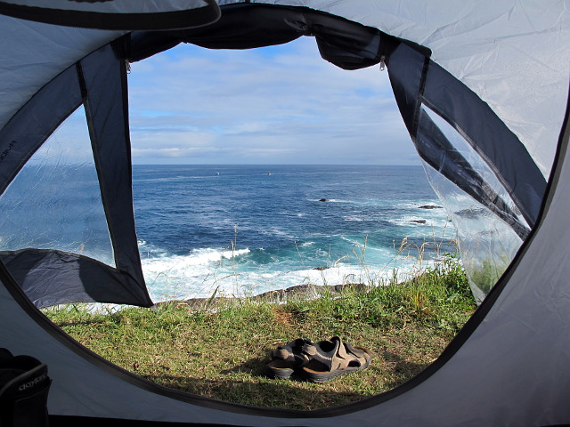 Jaizkibel - Campingplatz Faro de Higuer Aussicht aus Zelt