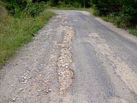 Guara - Mitte Schlucht Straßenschäden