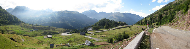 Somport - Nordrampe oben Talblick Panorama