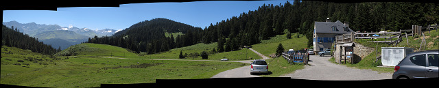 Beyrede - Südrampe oben Landschaft Auberge Panorama