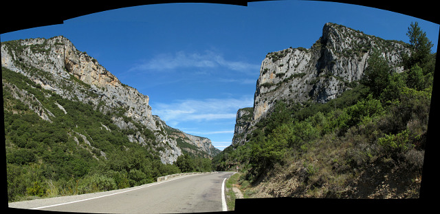 Esca - Mitte Einfahrt zweite Schlucht Panorama